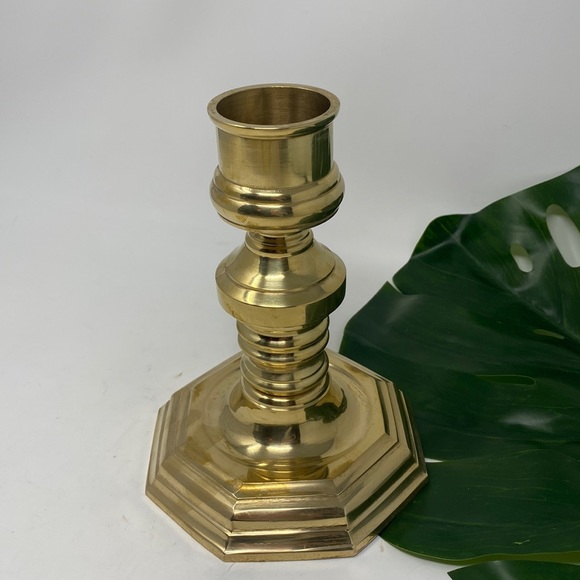Vintage Heavy Brass Candlestick Made in Japan